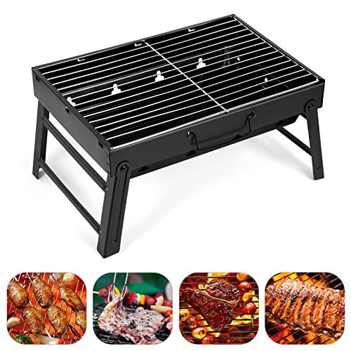 AGM Barbecue Grill, Charcoal Grill Folding Portable Lightweight Barbecue Grill Tools for Outdoor Grilling Cooking Camping Hiking Picnics Tailgating Backpacking Party (Medium) - Image 1