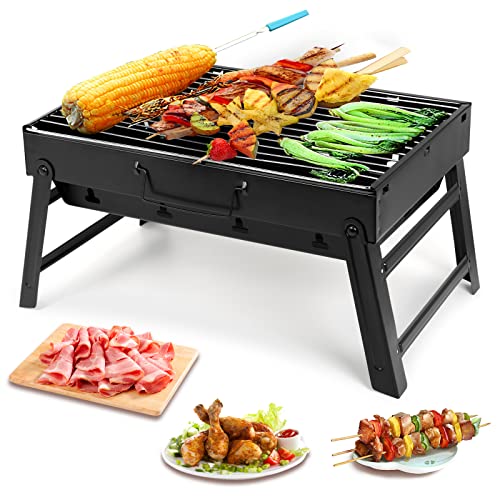 AGM Barbecue Grill, Charcoal Grill Folding Portable Lightweight Barbecue Grill Tools for Outdoor Grilling Cooking Camping Hiking Picnics Tailgating Backpacking Party (Medium) - Image 2