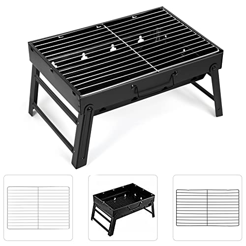 AGM Barbecue Grill, Charcoal Grill Folding Portable Lightweight Barbecue Grill Tools for Outdoor Grilling Cooking Camping Hiking Picnics Tailgating Backpacking Party (Medium) - Image 5