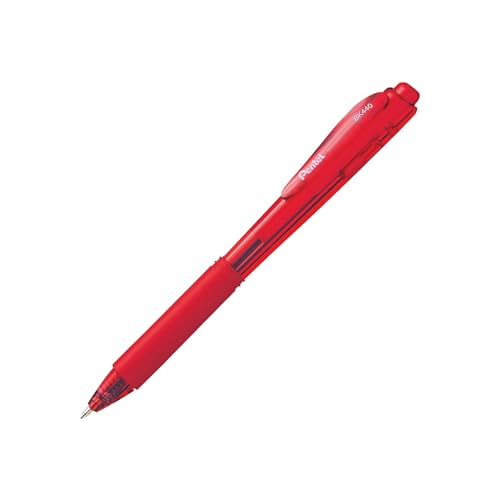 Pentel® WOW!™ Retractable Ballpoint Pens, Medium Point, 1.0 mm, Transparent Red Barrels, Red Ink, Pack Of 12 - Image 4