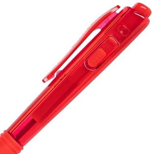 Pentel® WOW!™ Retractable Ballpoint Pens, Medium Point, 1.0 mm, Transparent Red Barrels, Red Ink, Pack Of 12 - Image 5