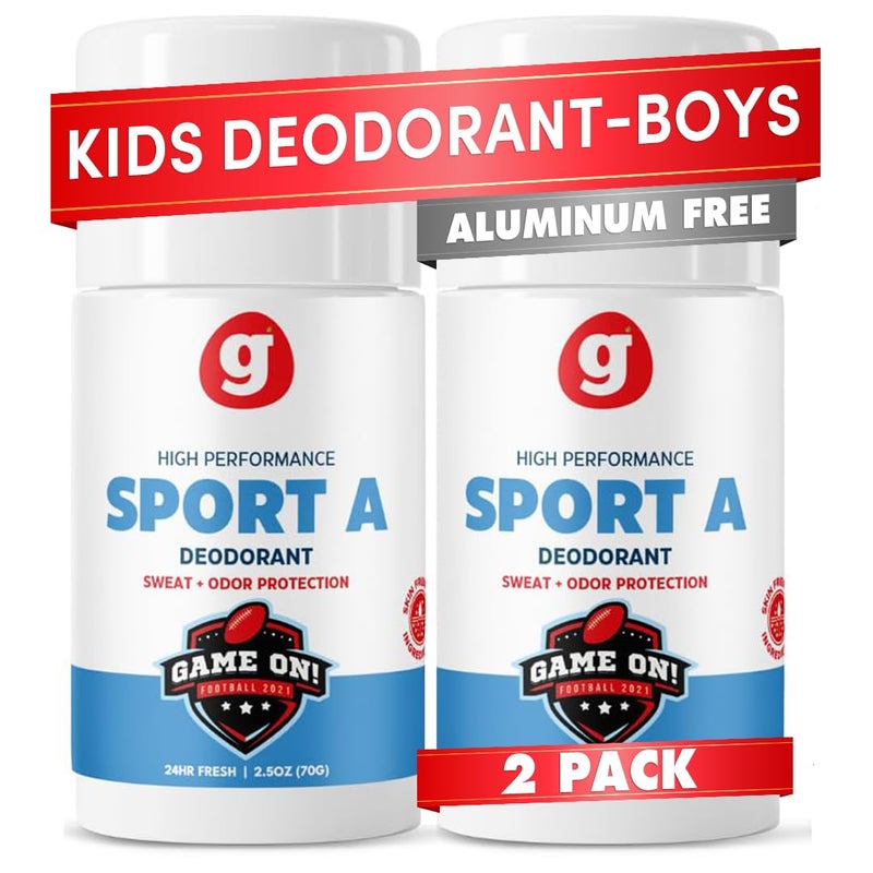 GROWING BASICS GrowingBasics Deodorant for Boys, Aluminum-Free Kid Safe Deodorant, SPORT A High Performance, Hypoallergenic Solid Stick, Natural Deodorant for Kids, Prevents Body Odor for Boys Ages 8-18 (Set of 2) - Image 1