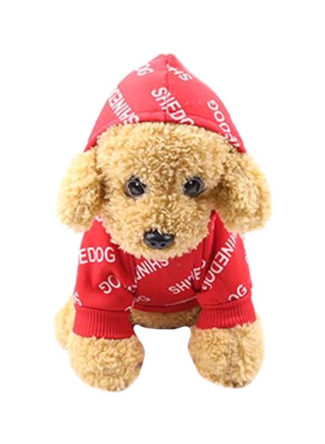 إسكدنيا قماش مطبوع للكلاب مع قبعة أحمر/أبيض - Image 1