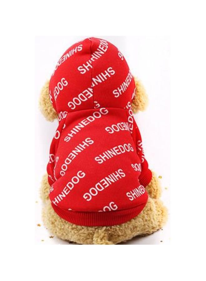 إسكدنيا قماش مطبوع للكلاب مع قبعة أحمر/أبيض - Image 2