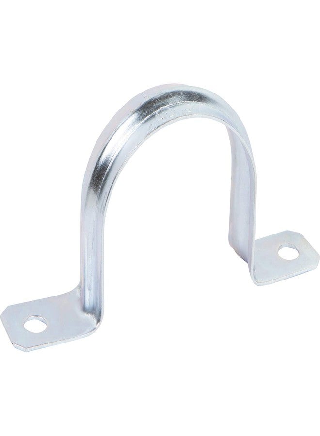 Morris Products Heavy Duty Rigid Pipe Strap - 2 Holes - 1-1/2 Inch - Secures Rigid, IMC Conduit - Zinc-Plated Steel - Reinforced Rib, Hole - Snap-On Installation - 10 Pieces - Image 1