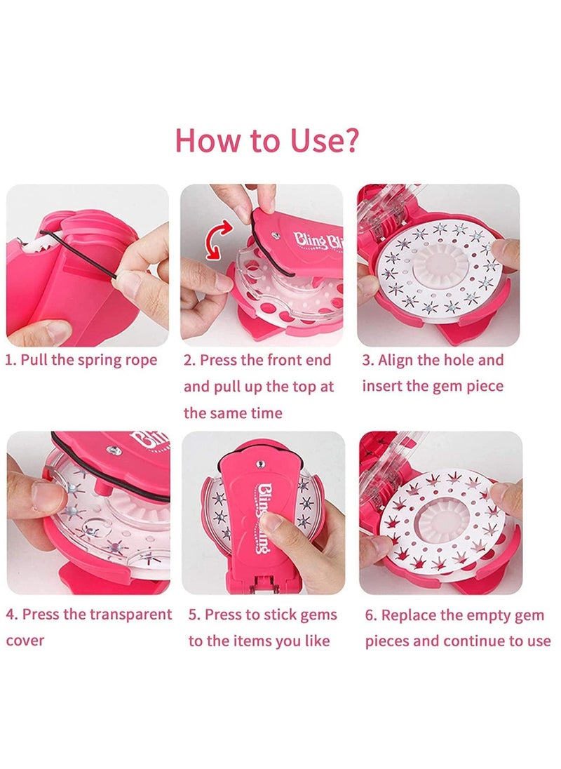 COOLBABY Hair Bedazzler Kit with 180 Hair Gems Kids Styling Hair Tool