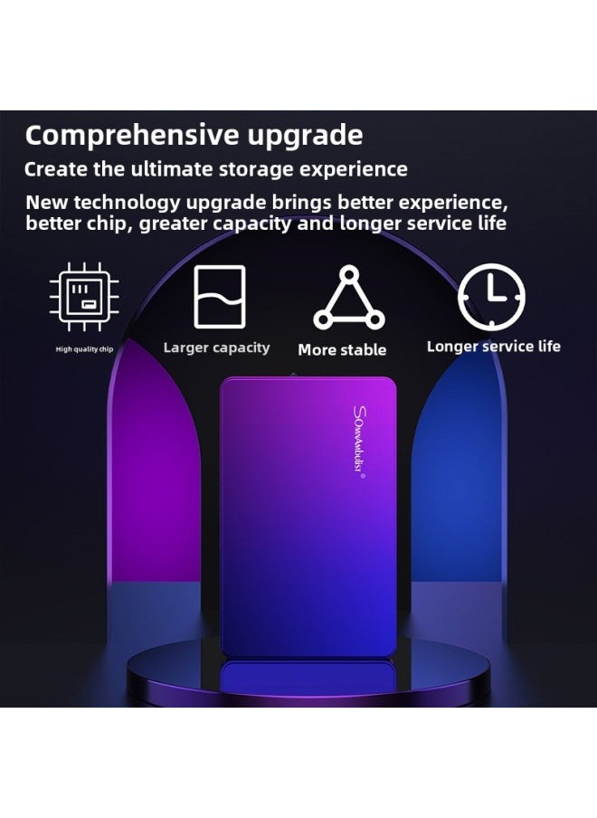 Generic 500G Mobile Hard Disk 1t External Game Hard Disk USB3.0 High-speed Hard Disk 2T Mechanical Hard Disk 80-Capacity:750GB-Interface:Gradient-blue Cyan (exquisite Bag)  - Image 3