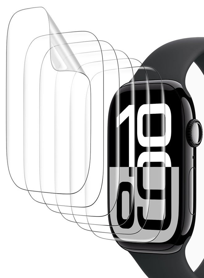 Misxi حماية شاشة شفافة ناعمة من TPU من ميسكي 6 عبوات لسلسلة Apple Watch 11 وسلسلة 10 46mm، بدون فقاعات، سهلة التركيب، حماية شاشة عالية الدقة لـ iWatch - Image 1