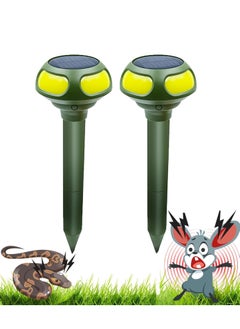SYOSI 2 PCS Ultrasonic Mole Repellent 4 Modes Solar Powered Mole Repellent Outdoor Waterproof Animals Repellent for Get Rid of Mole Gopher Snakes Vole and Other Underground Pests for Yard Garden Lawn  - Image 1