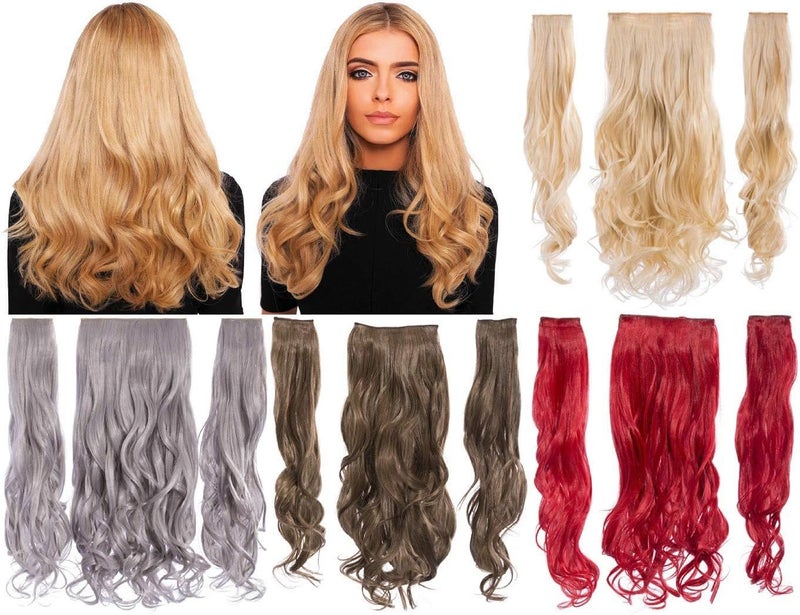 KOKO Hair Three Piece Clip in 20 Curly Hair Extension Natural Black 1B