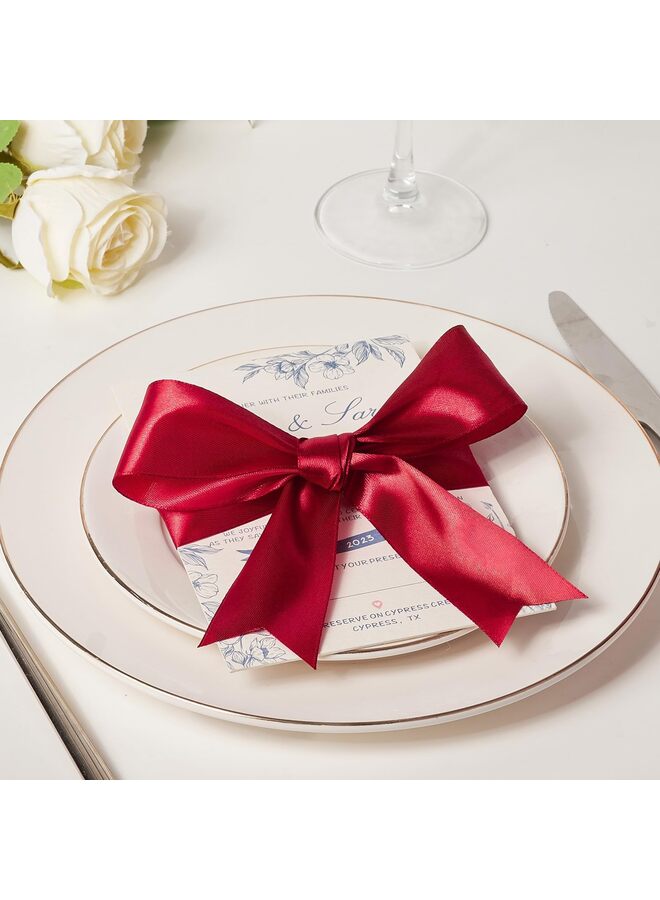 ribbon, pure polyester fabric ribbon, suitable for making roses, gift packaging, wedding decorations, crafts, bows (red) - Image 4