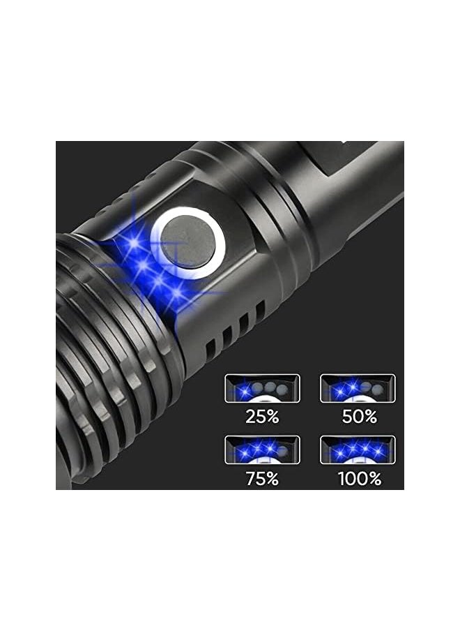 Garberiel - Flashlight LED XHP70 Flashlight with Battery 5000 High Lumens Super Bright Waterproof Rechargeable Zoomable Torch Light for Camping, Hiking, Outdoor Activities (XHP70) - Image 1
