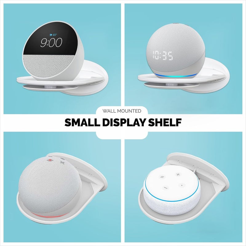 PUUUCI Wall Mount Shelf, Compatible with Echo Spot, Echo Pop, Echo Dot, HomePod Mini, Google Home, with Cord Storage, Easy Installation, Fits Devices up to 10lbs - Image 4