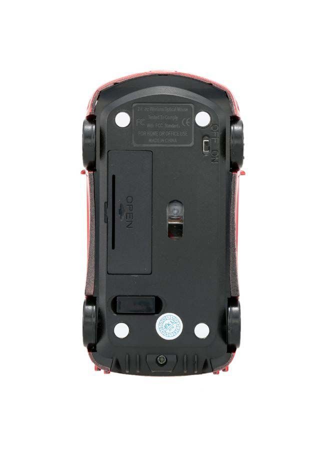 نيبمينينت ماوس ضوئي لاسلكي على شكل سيارة مع جهاز استقبال أحمر/أسود/فضي - Image 2