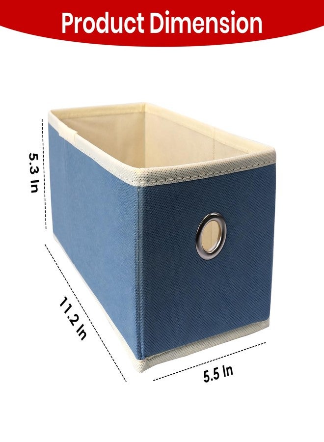 PRIME PICK Flexi Grid Drawer Organizer Foldable Fabric Wardrobe Storage Box Multipurpose Compartment Divider for Undergarments Socks Belts Napkins Stationery Closet Container Blue Pack of 2 - Image 2