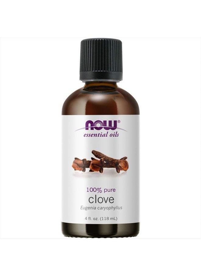 now Essential Oils, Clove Oil, Balancing Aromatherapy Scent, Steam Distilled, 100% Pure, Vegan, Child Resistant Cap, 4-Ounce  - Image 1