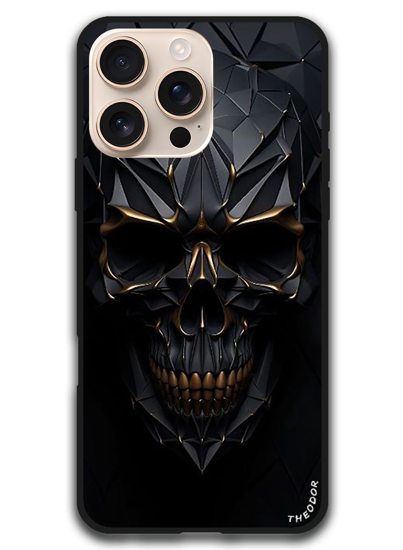 Theodor Protective Case Anti Scratch Shock Proof Bumper Cover For iPhone 16 Pro Max (6.9)-inch Skull Art - Image 1