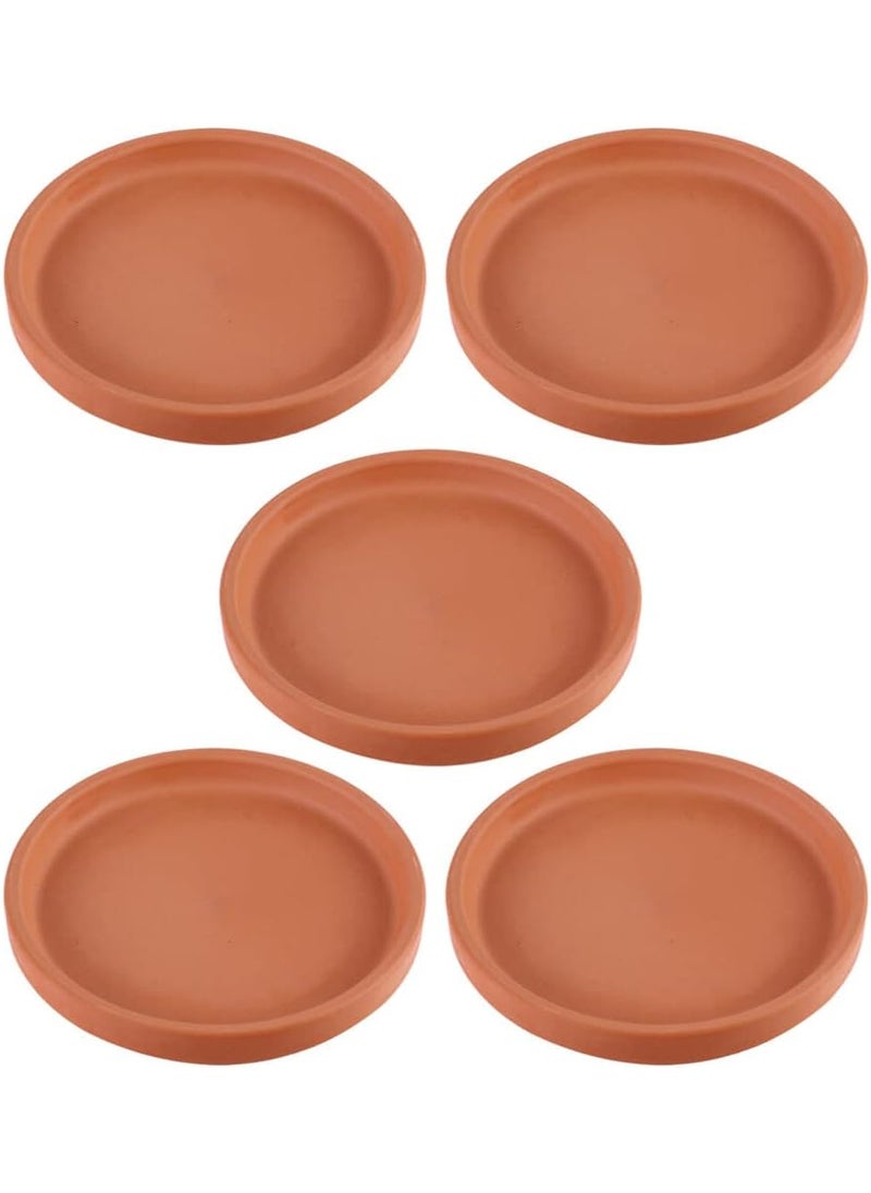 Healeved 5PCS Terracotta Plant Saucer 3 inch for Indoors Plant Pot Saucers Round Planter Saucers Flower Pot Tray Saucers Terracotta Saucers for Potted Plants  - Image 1