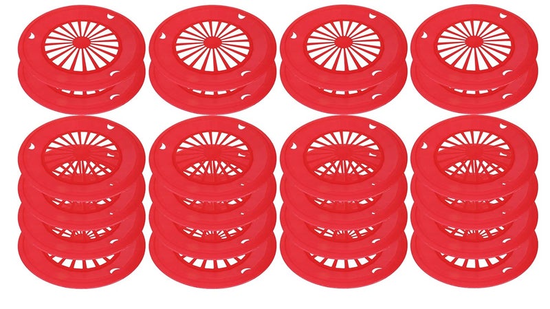 Sedmoon Reusable Plastic Paper Plate Holders 24 Pack 10 Heavy Duty Plastic Paper Plate Holder Red