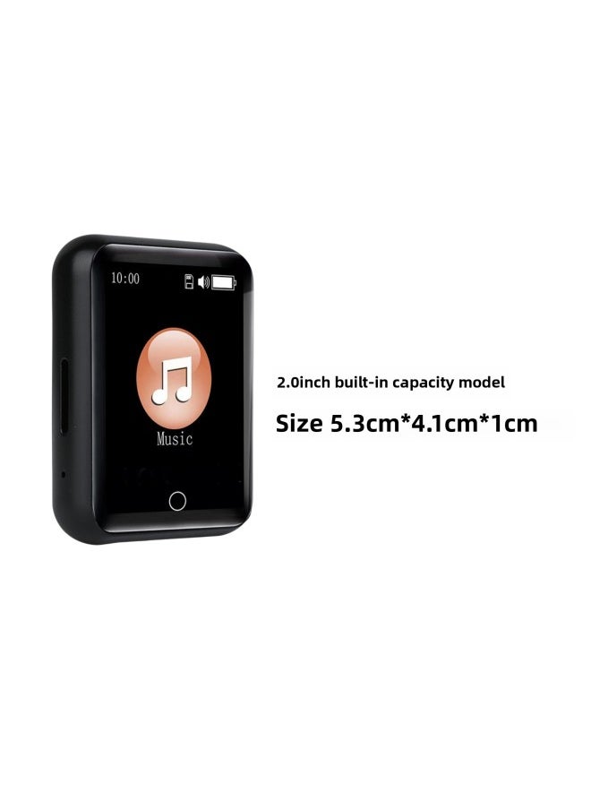 Generic Edition Metal Mp4 Player Bluetooth Touch Screen Student Mp3 Walkman Lossless Music Player External-Body Color:Black 2.0inch [chinese Version]-Memory Capacity:Built-in 16gb + 64g Card Bluetooth Version Touch Screen With Charging Cable + Packaging Box  - Image 1
