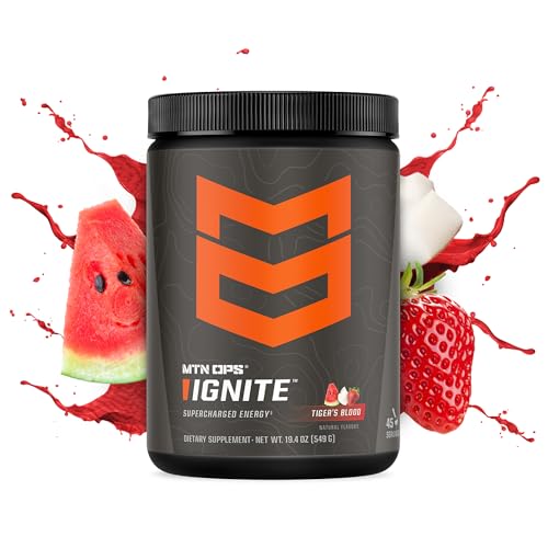 MTN OPS Ignite Energy Drink Powder Gluten Free Nootropic Supplement Drink Mix L Arginine L Citrulline Caffeine Nootropic Sugar Free Drink Mix 45 Servings Tigers Blood - Image 5