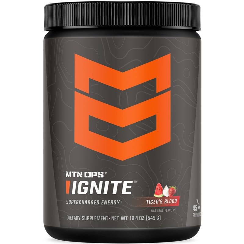 MTN OPS Ignite Energy Drink Powder Gluten Free Nootropic Supplement Drink Mix L Arginine L Citrulline Caffeine Nootropic Sugar Free Drink Mix 45 Servings Tigers Blood - Image 3