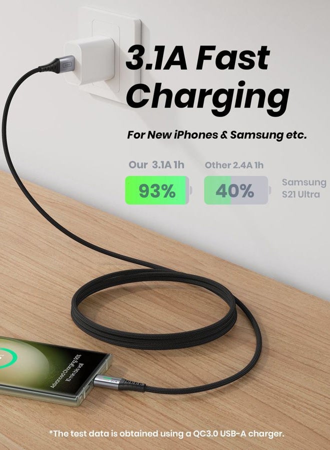 INIU USB C Cable, [5 Pack 3.1A] QC Fast Charging USB Type C Cable, Nylon(3.3+3.3+6.6+6.6+10ft) Phone Charger USB A to USB C Cable for Samsung Galaxy S21 S20 S10 Plus Note 10 LG Google Pixel OnePlus - Image 2