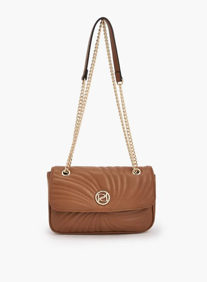 Paprika Quilted Crossbody Bag With Chain Strap