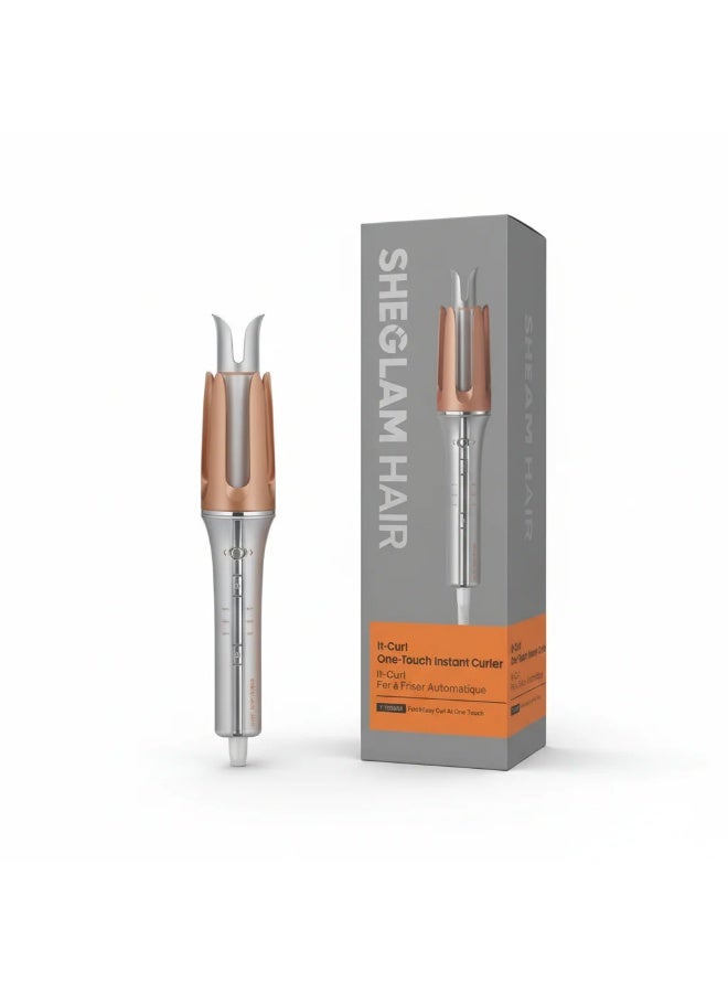 Curly Hair Solution Sheglam Hair It-Curl One-Touch Instant Auto Curler – 25mm, Silver & Rose Gold - Image 2