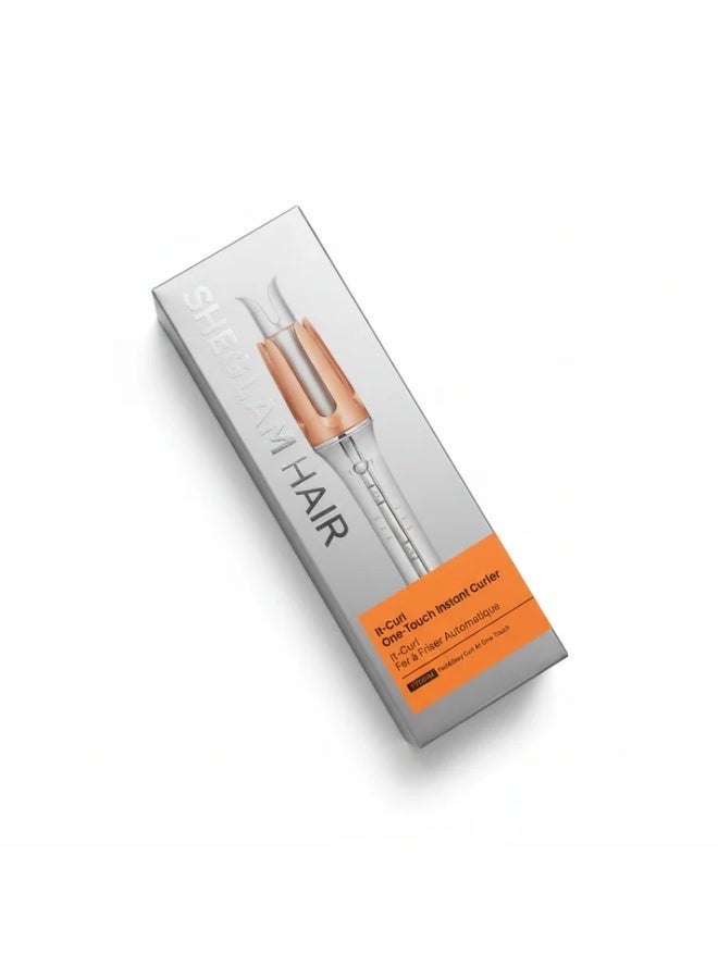 Curly Hair Solution Sheglam Hair It-Curl One-Touch Instant Auto Curler – 25mm, Silver & Rose Gold - Image 3