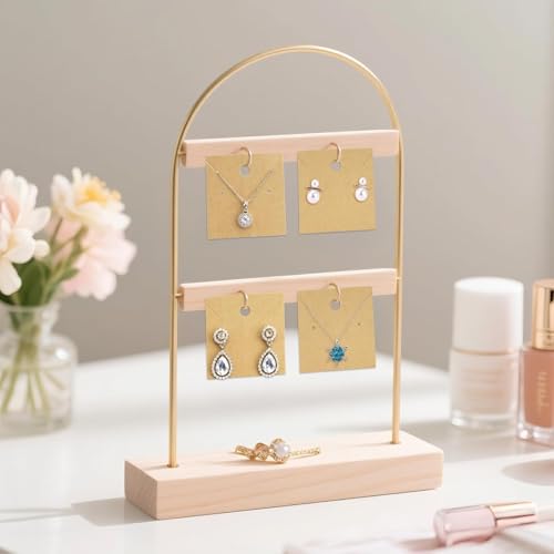 Festiko® 100 Pcs Craft Earring Display Cards (2.4 Inch) | Square Kraft Jewellery Holder Cards for Earrings & Necklaces | Jewellery Display for Handmade, Small Business, Craft Fair & Retail Use (CRAFT) - Image 5