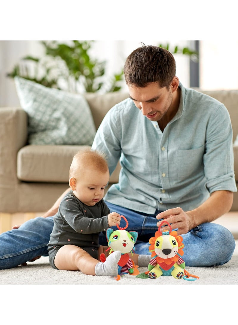 DecoLoral DECOR ME Baby Rattle Toy Push Lion Toy Toddler Teether Toys Baby Teething Toys Early Educational Toy Set Gift for Babies 0-12-24 Months Boys Girls - Image 2