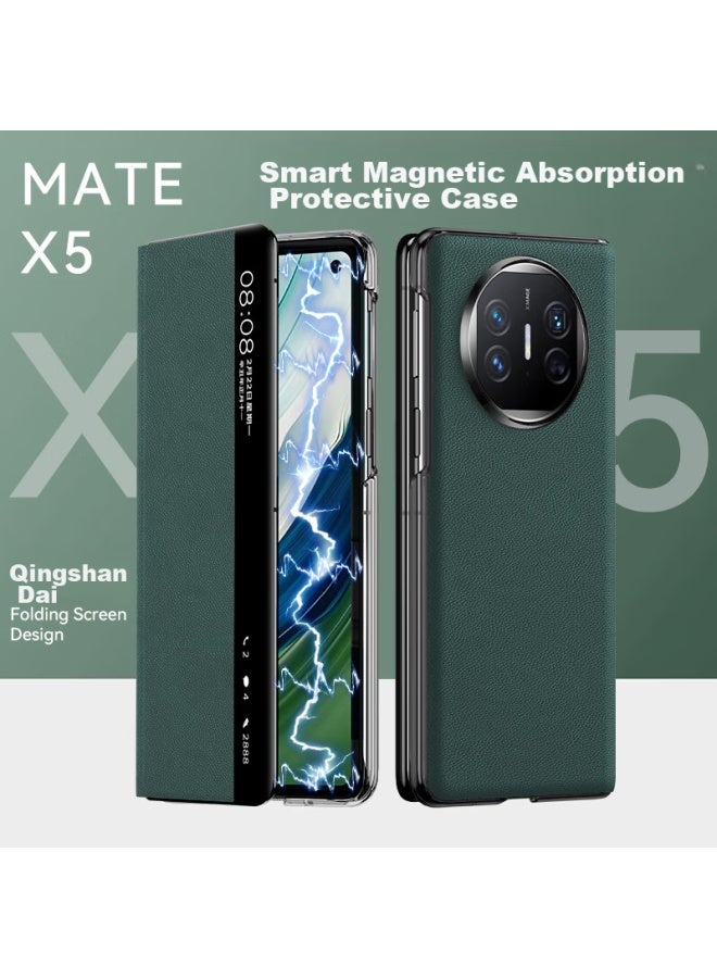 To Lonnie Zhilangni Phone Case For Huawei Mate X5, Collector's Edition Foldable Flip Protective Cover, Ultra-thin Full Protection Shockproof Genuine Leather Magnetic Case, Fashionable For Men And Women X5 - Image 1