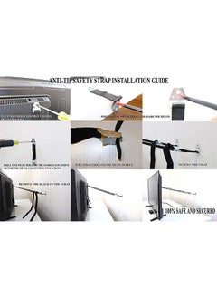 VINSOC Anti-Tip TV/Furniture Straps For Baby Proofing 2 Pieces  - Image 5