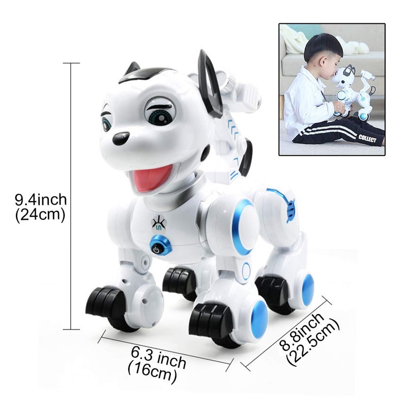 fisca Remote Control Robotic Dog RC Interactive Intelligent Walking Dancing Programmable Robot Puppy Toy Electronic Pets with Light and Sound for Kids Age 6, 7, 8, 9, 10 and Up Years Old - Image 4