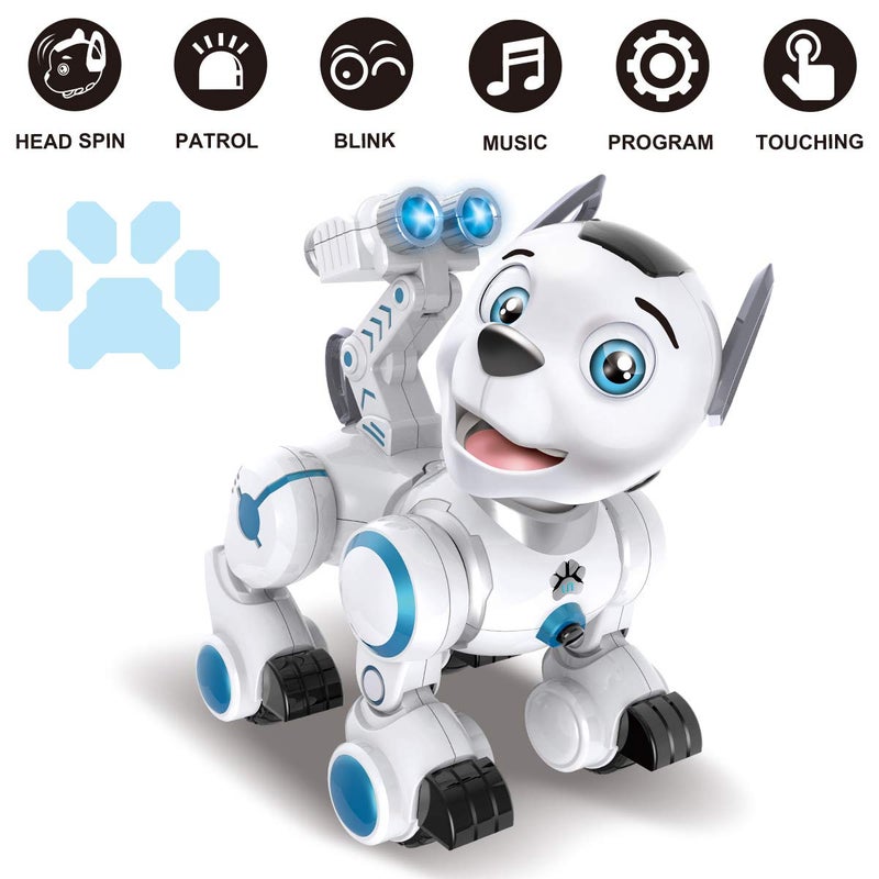 fisca Remote Control Robotic Dog RC Interactive Intelligent Walking Dancing Programmable Robot Puppy Toy Electronic Pets with Light and Sound for Kids Age 6, 7, 8, 9, 10 and Up Years Old - Image 2