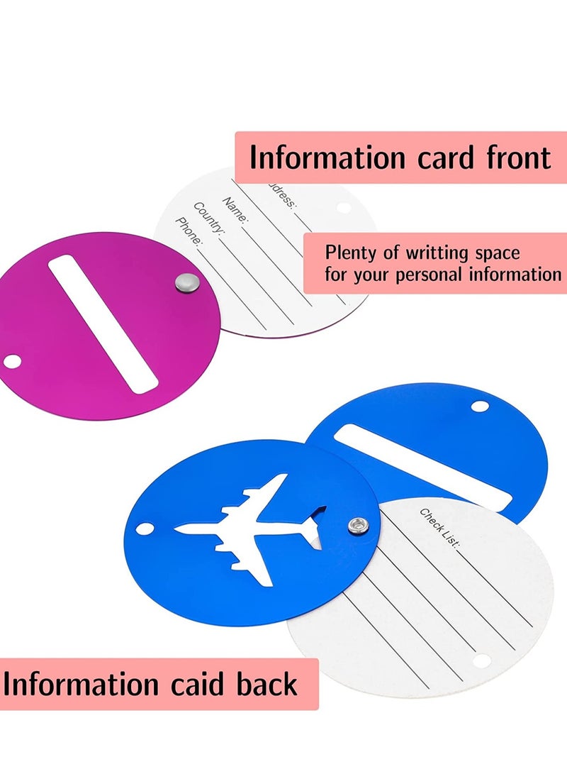 KASTWAVE 4 PCS Luggage Tags, Luggage Tags for Travel with Name ID Card, Anti-lost Tag, Multicolor Luggage Bag Labels Baggage Name Address Label Accessories with Screw Chain - Image 4