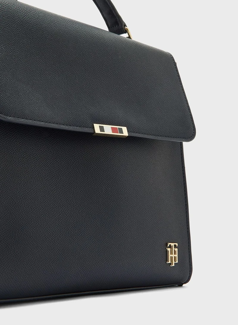 TOMMY HILFIGER Saffiano Top Handle Satchel