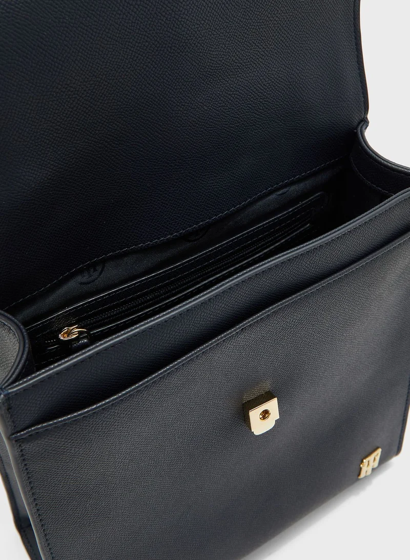 TOMMY HILFIGER Saffiano Top Handle Satchel