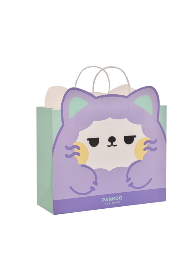 Pankoo 【19.5x14.5x8.5cm】4-pack of cartoon children's souvenir bags, thickened white cardboard eco-friendly tote bags, portable paper gift bags, suitable for birthday parties, everyday gifts and holiday greetings. (Random color, 4-pack) - Image 3