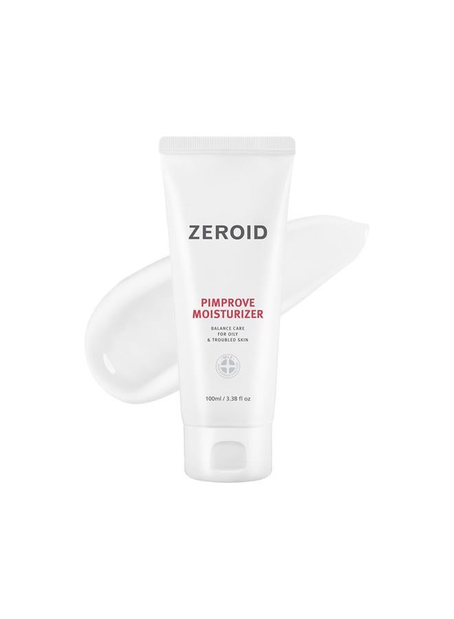 zeroid Pimprove Moisturizer Cream | Hyaluronic Acid Moisturizer Face Cream | Korean Face Lotion for Women and Men | Korean Skin Care | Skin Barrier Moisturizing Facial Care | 3.38 fl oz (100ml) - Image 1