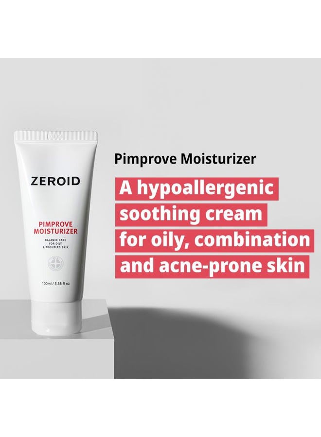 zeroid Pimprove Moisturizer Cream | Hyaluronic Acid Moisturizer Face Cream | Korean Face Lotion for Women and Men | Korean Skin Care | Skin Barrier Moisturizing Facial Care | 3.38 fl oz (100ml) - Image 2