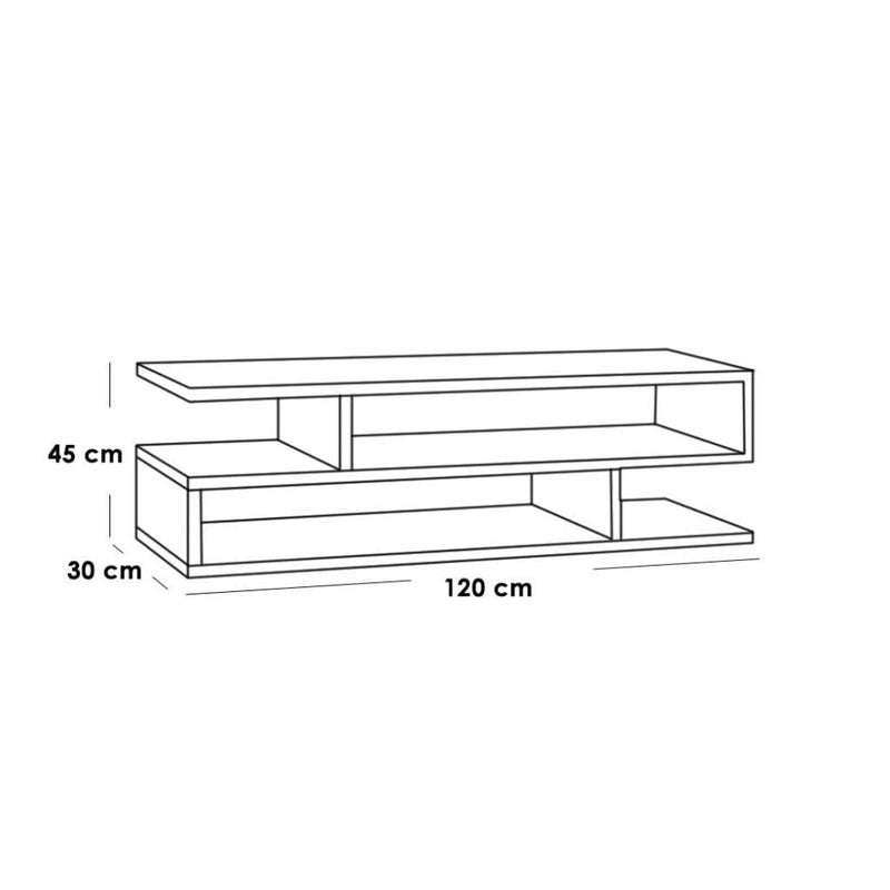 بيتك طاولة تلفاز ام دي اف بني - 120×30×45 سم - Image 2