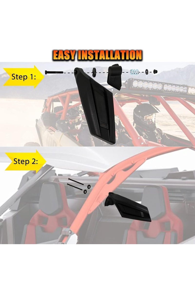 إيروريكس مجموعة من قطعتين من مرايا الرؤية الجانبية والخلفية لمركبات UTV، مناسبة لمركبات Can Am Maverick X3 Max Turbo R موديلات 2017-2022 - Image 5