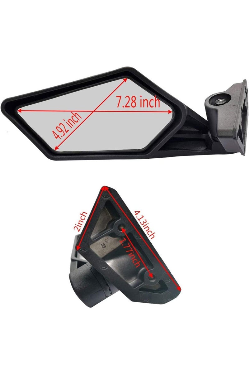 إيروريكس مجموعة من قطعتين من مرايا الرؤية الجانبية والخلفية لمركبات UTV، مناسبة لمركبات Can Am Maverick X3 Max Turbo R موديلات 2017-2022 - Image 2