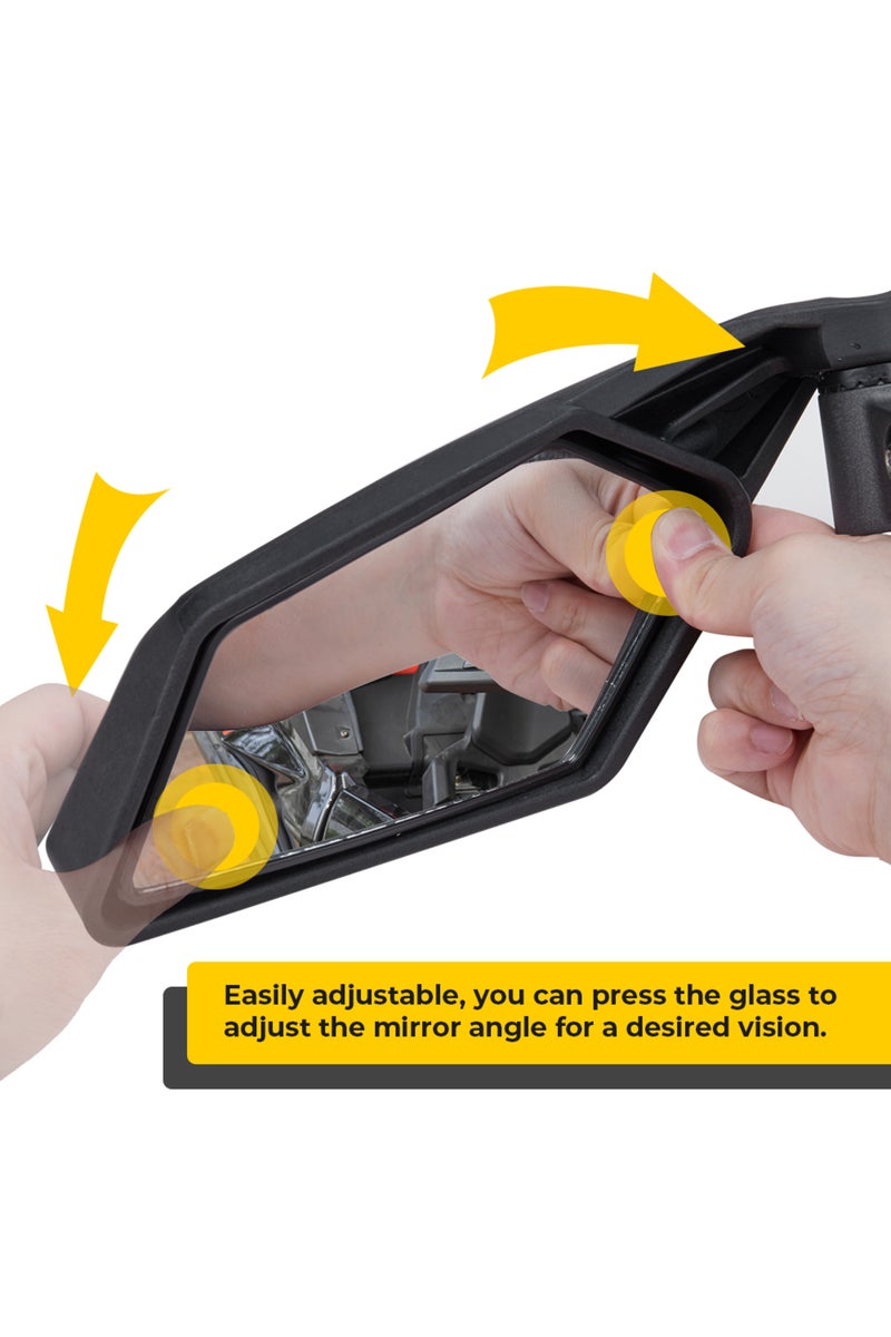 إيروريكس مجموعة من قطعتين من مرايا الرؤية الجانبية والخلفية لمركبات UTV، مناسبة لمركبات Can Am Maverick X3 Max Turbo R موديلات 2017-2022 - Image 4
