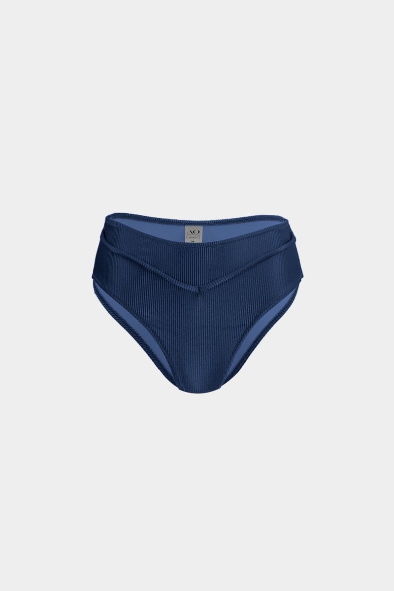 Açelya Okcu Premium Piping Detailed Rhea High Waist Women's Bikini Bottom 