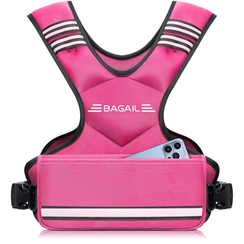 BAGAIL Adjustable Weighted Vest for Women 410lb Comfortable UNeck Rucking Vest with 6 Removable Weights Storage Pocket and Reflective Strips for Walking Jogging Weight Loss Home Workouts - Image 1