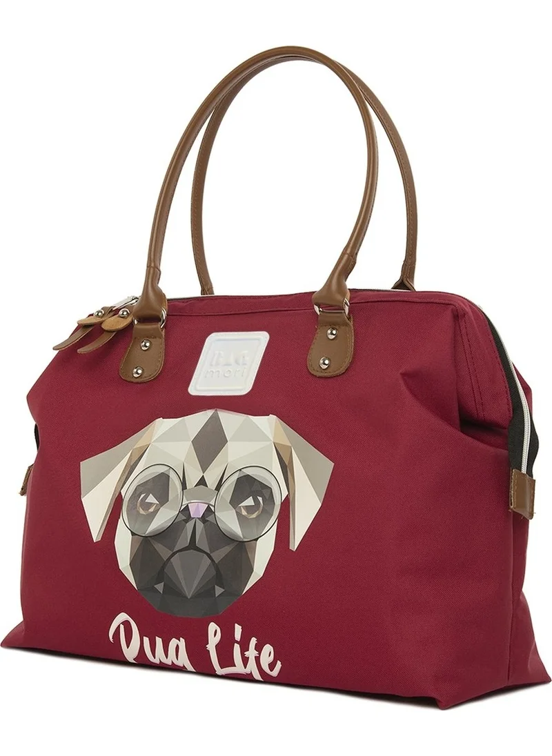 Bagmori Claret Red Pug Printed Shoulder Strap Bag