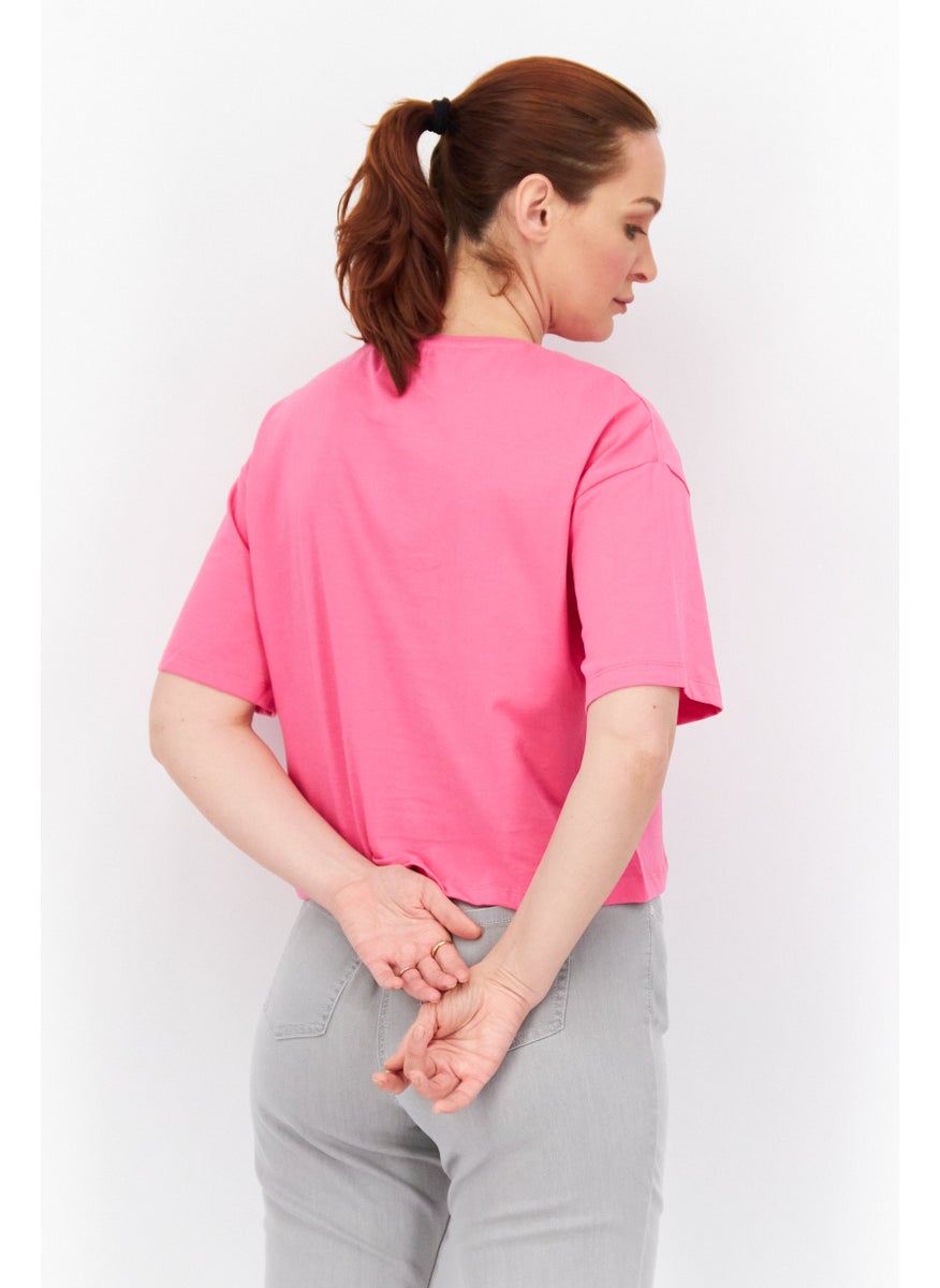 Harry Potter - Women Round Neck Short Sleeve Graphic Print T-Shirt, Pink - Image 1